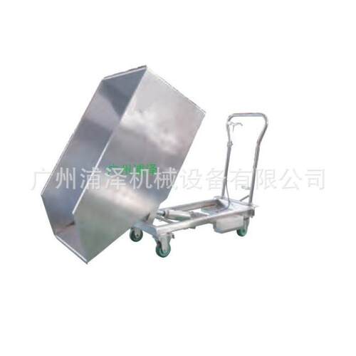 SUS04不锈钢翻斗倒料车DR15/DR25食品饮料厂奶粉厂不锈钢运料车