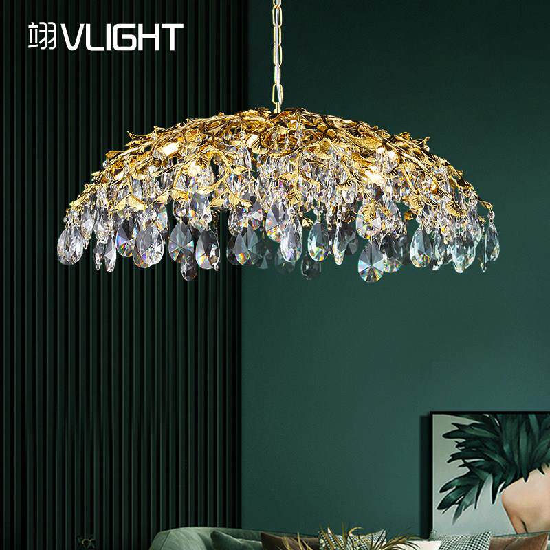 轻奢水晶吊灯法式饭厅吊灯卧室枝形客厅灯高级设计师艺术水晶灯具