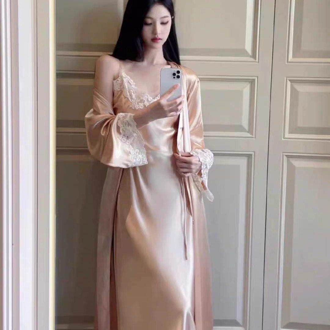 睡衣御姐轻奢睡裙女春夏冰丝吊带2026年新款高级感蕾丝家居0812d图片