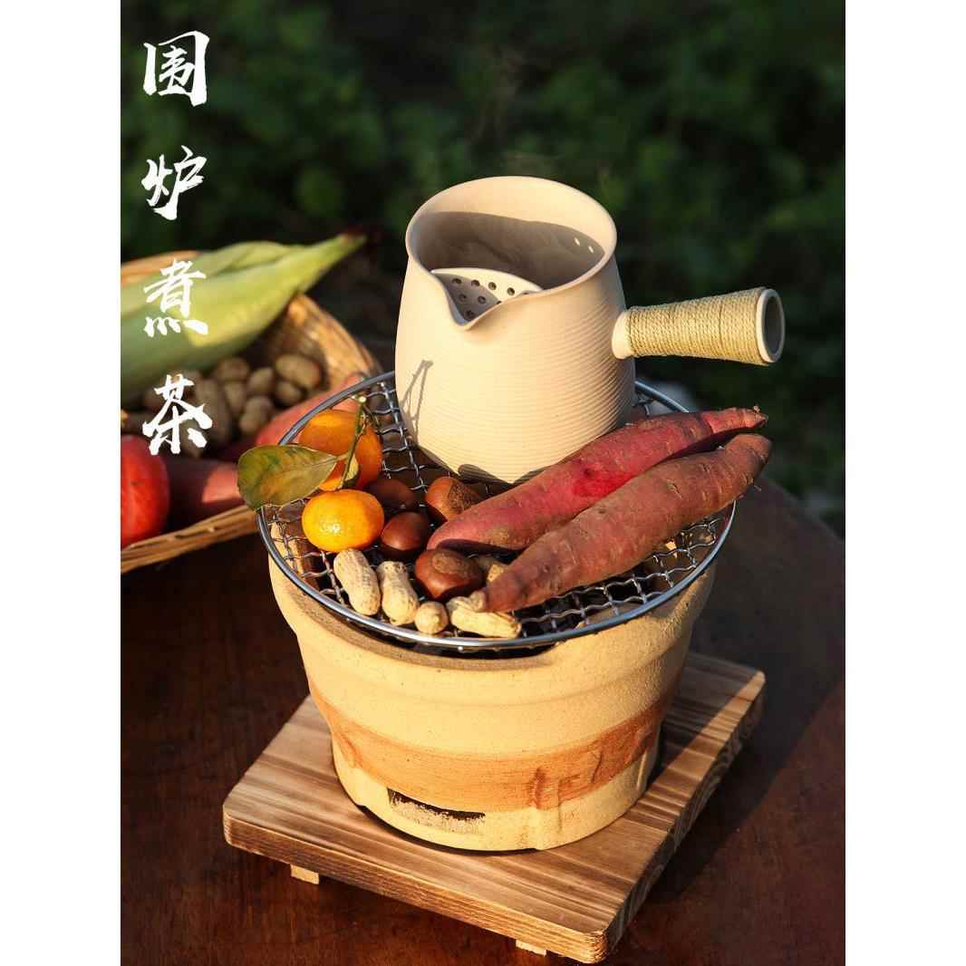 86M0围炉煮茶 罐罐茶烧烤炉茶炉煮茶炭炉陶罐煮茶罐 户外烤茶庭院