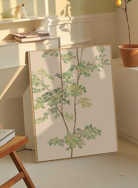 北欧极简原木风绿植简约清新装饰画卧室床头画玄关沙发背景墙挂画