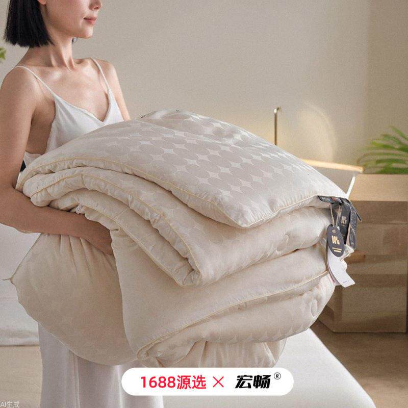 80%李官奇大豆蛋白纤维被A类天丝棉提花春秋被加厚保暖被芯冬被