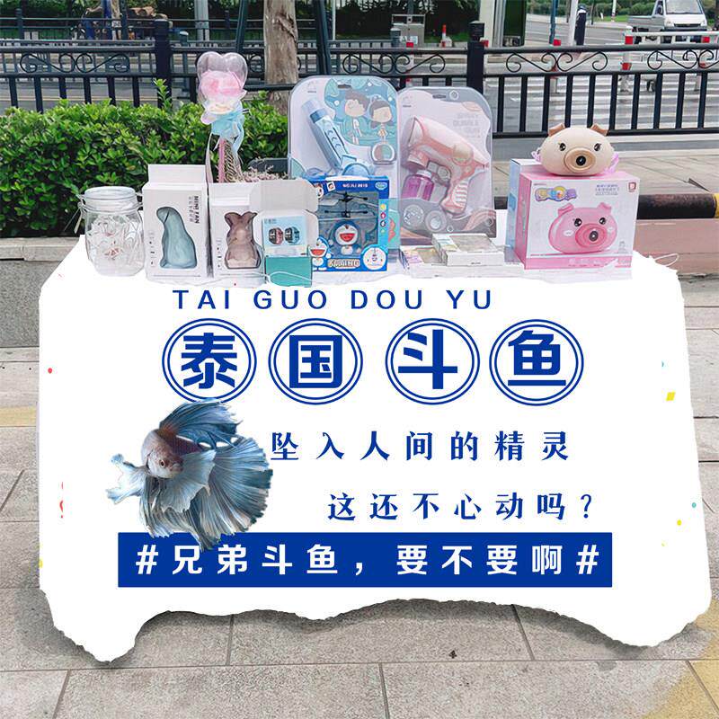 泰国斗鱼街头摆摊桌布移动车摊台布广告布集市夜市车后备箱摆摊布
