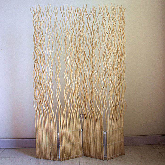 家婚礼酒店四件曲柳枝实木原木田园斯堪的纳维亚装饰屏风隔断入口