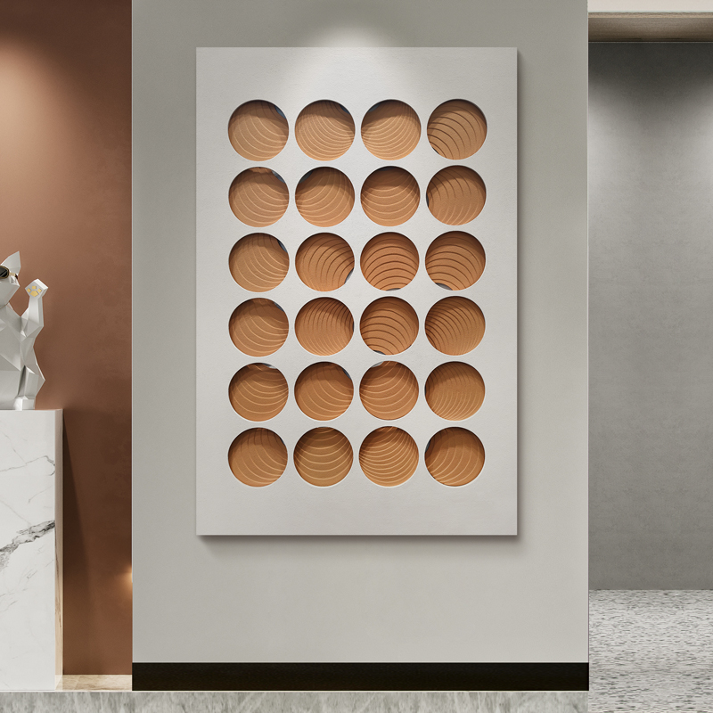 入户玄关抽象装饰画高档立体客厅沙发背景墙新中式餐厅壁挂画雕刻