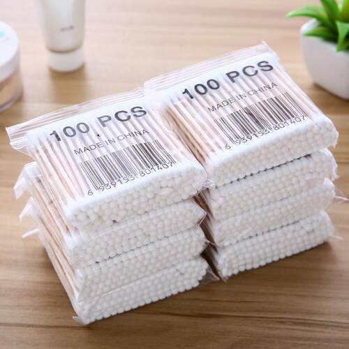 1000 pieces of cotton swabs, wooden stick cosmetic swabs, sp