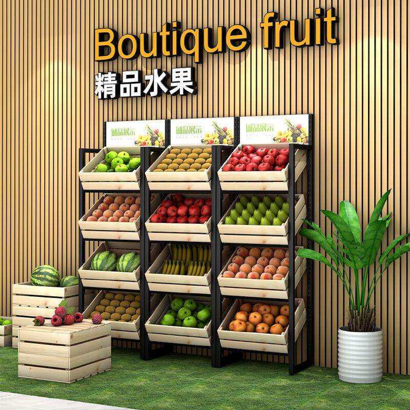 架厨房收纳蔬菜架果蔬商用木质超市实木框展示架家用水果架其它