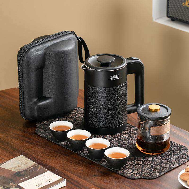 便携式旅行茶具烧水壶小套装简易户外泡茶壶茶杯子露营出差快客杯