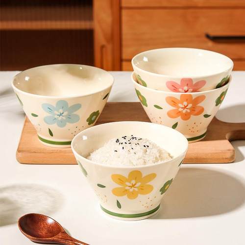 陶瓷斗笠碗家用2025新款大号5英寸高颜值米饭碗个人专用吃饭碗具