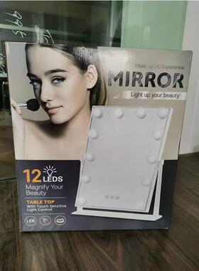 妆热销单面12调l灯化妆镜台式ed灯三色WM000000可节美妆梳镜触屏