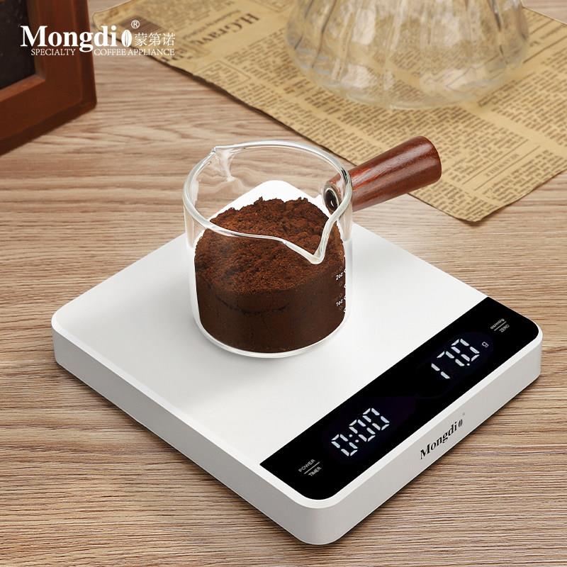 Mongdio咖啡电子秤手冲咖啡专用电子秤意式咖啡称咖啡秤称重计时