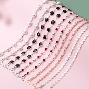 隐形肩带内衣肩带配饰吊带裙带子替换金属水钻透明内衣肩带子可外