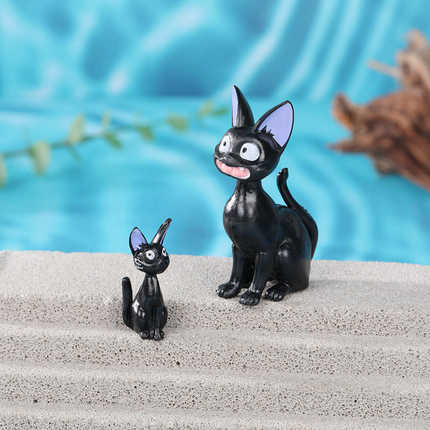 卡通可爱吉吉黑猫鱼缸潜水员造景小摆件海底世界创意装饰品配件