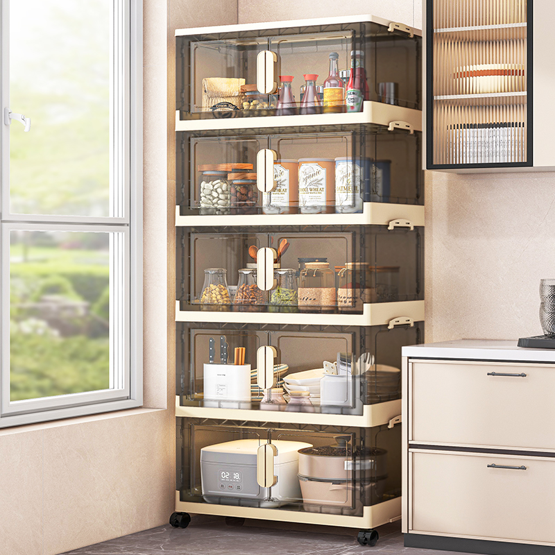 折叠物衣物箱安装卧室箱塑料零食置家用储物柜双开门收纳衣服免柜