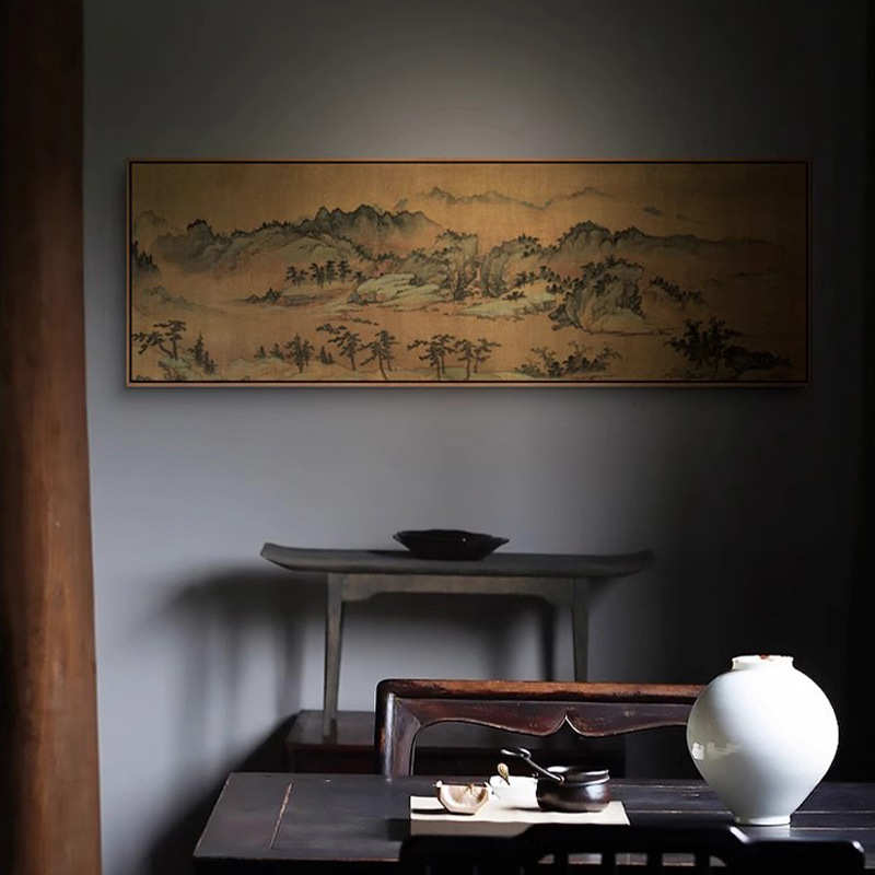 挂画巨幅墙宿 美学大堂茶室沙发民装饰画中式宋代新背景 客厅酒店