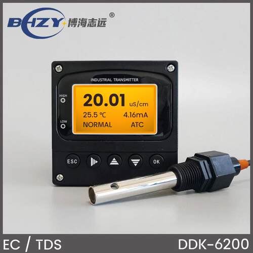 工业在线电导率仪EC控制器TDS仪循环水印刷废水处理加药控制PLC
