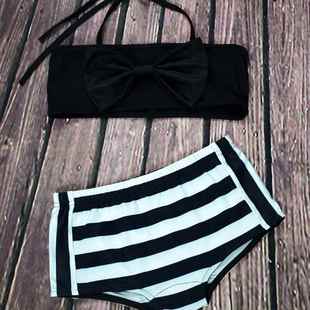 Parent-child beach outfit striped swimsuit parent-child