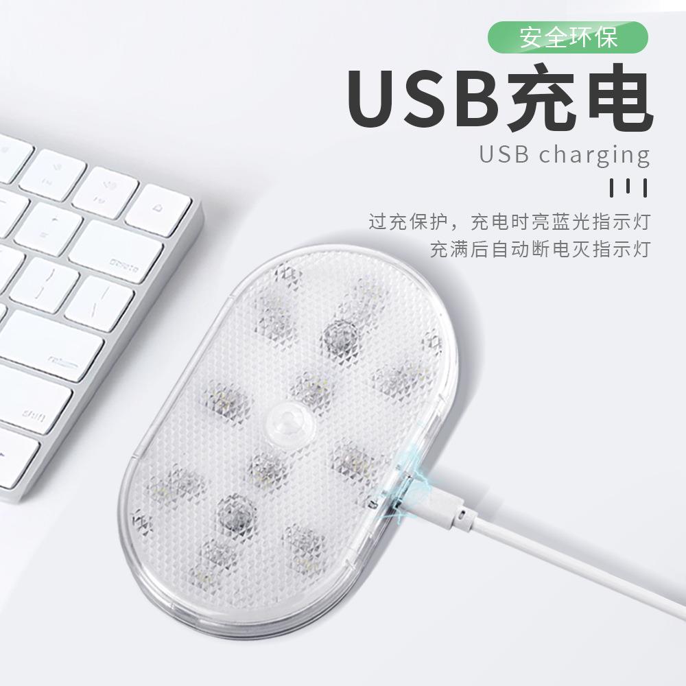 人体感应阅读灯汽车照明灯LED触摸卧室气氛围七彩应急家用小夜灯