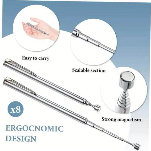 Portable Rotatable Silver Magnetic Pickup with Retractable P