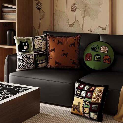 中古风抱枕双面美拉德复古轻奢高级感沙发靠垫后背大号床头靠背