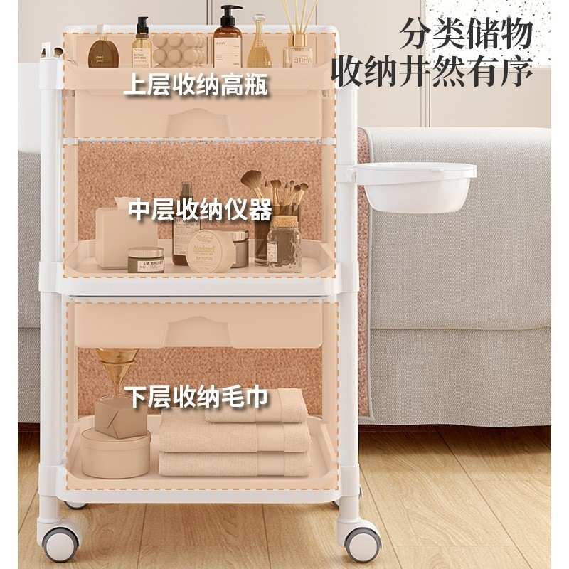 工具车置物架推车防水厚管移动美容收纳车收纳架仪器架医美系