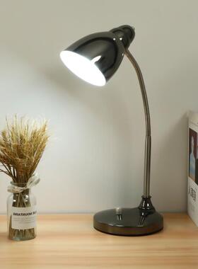 高档led灯学习E书桌宿舍插电学生儿童金公属简约办阅读换灯台泡27