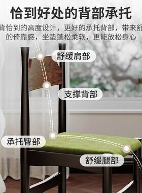 法式复古餐桌椅冲冠椅中古实木凳子有靠背餐椅家用椅子舒服久坐