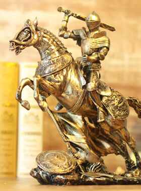 中世纪武士盔甲模型覆古罗马盔甲战士创意酒吧装饰工艺骑士战马