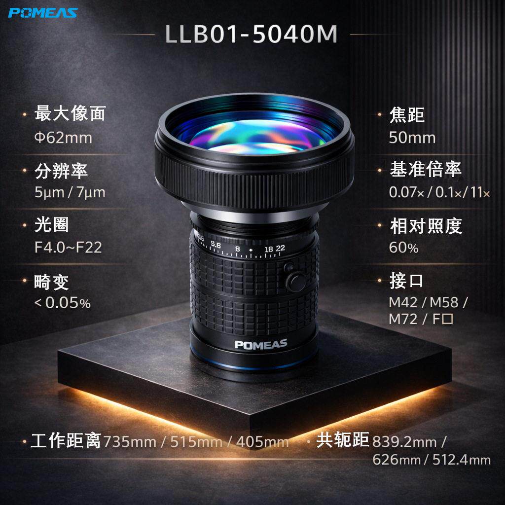 8K清线扫描镜头4.0光圈50mm焦距M58M72接口工业线阵相机镜头