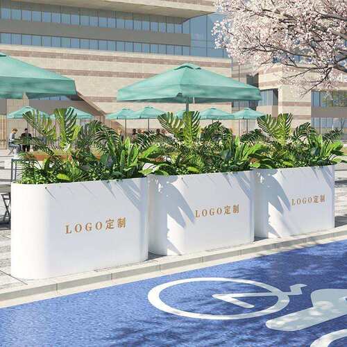 户外不锈钢花箱圆弧形组合餐厅花槽花架奶茶店咖啡厅外摆花盆坛