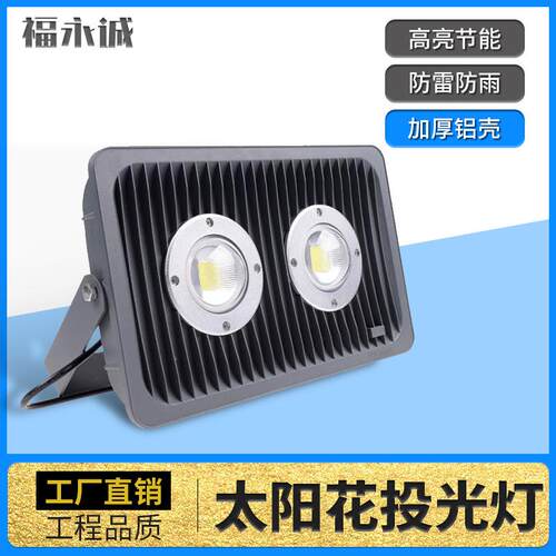 LED投光灯隧道仓库投光灯工地照明防爆灯50W100W300WLED泛光灯