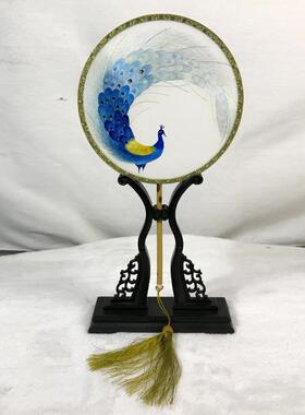 配夏纯手工苏州双面刺绣季宫扇团扇古典汉服饰扇子中国VYS风工艺