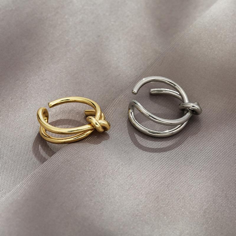 b叠戴个性女网红感时尚中指戒指红叠戒饰品做旧打结复古b544544设