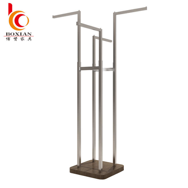 四杆伸缩中岛架（方挂）服装店服装店橱窗模特陈列展示货架