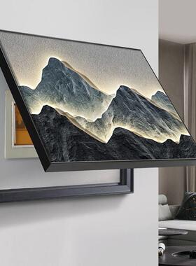新中式光影画电表箱装饰画免打孔山水挂画电闸开关总电源遮挡壁画