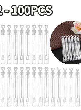 12-100 Pcs Love Heart Wand Tube Bubble Soap bubbles Bottle W