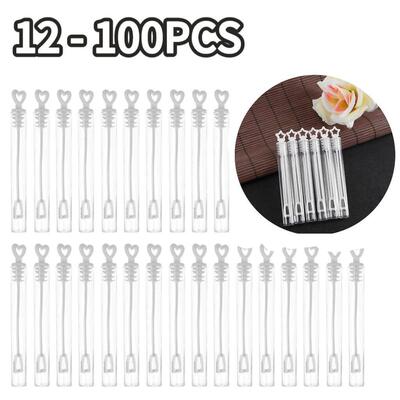12-100 Pcs Love Heart Wand Tube Bubble Soap bubbles Bottle W
