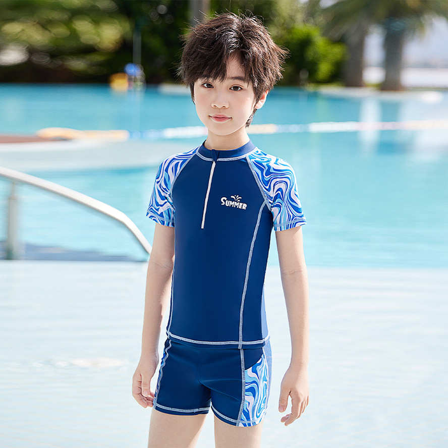 儿童泳衣男孩2023新款夏分体中大童男宝宝舒适游泳衣泳裤泳装套装