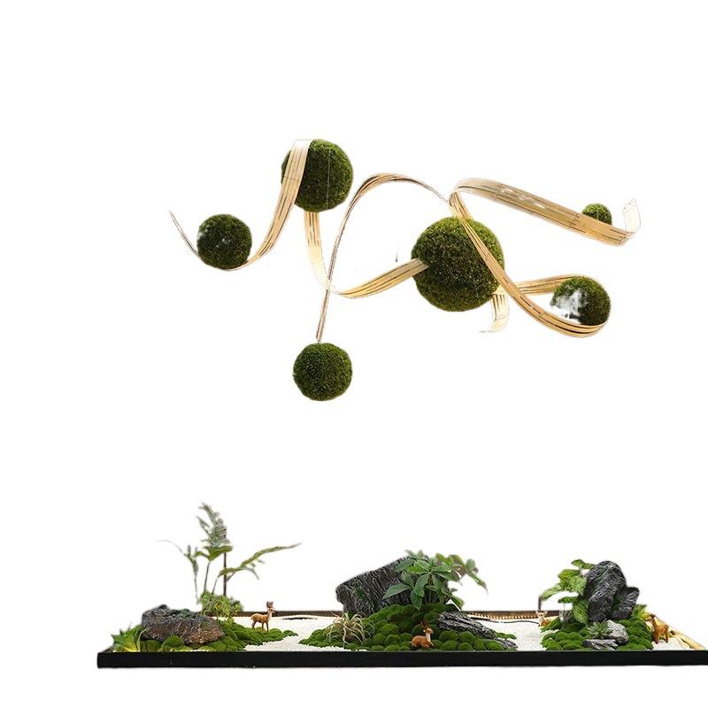 仿真苔藓球型植物吊顶装饰创意造型绿植草球酒店橱窗室内景观造景