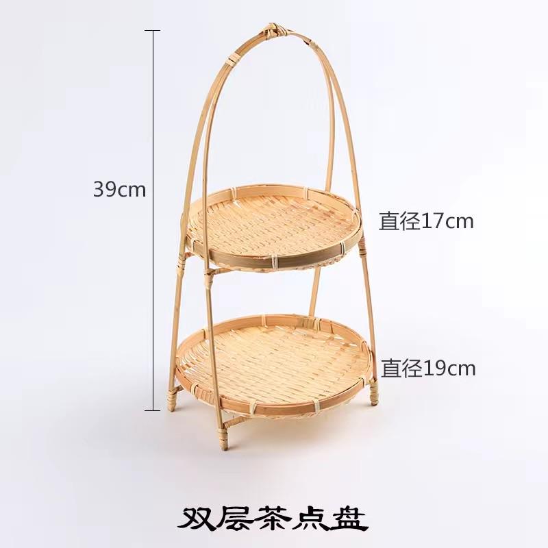 茶点篮创意托盘水果篮竹编竹筐盘小竹篮手工竹编提篮家用糕点结婚