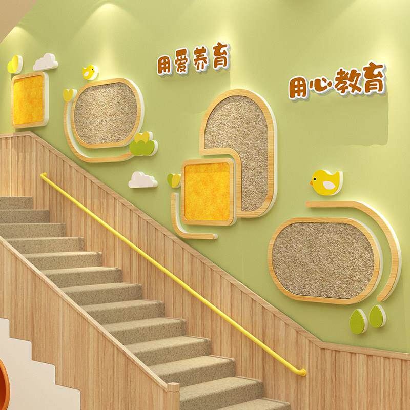 幼儿园墙面装饰环创主题成品材料布置毛毡板贴文化走廊楼梯托 托