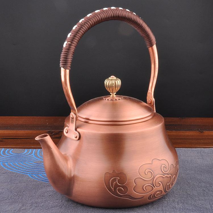 厂家直销铜壶烧水壶1.4升纯手工纯紫铜铜制家用泡茶茶具套装