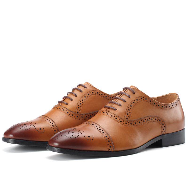 正品隐皮形内增高皮鞋小男鞋真6cm8商务装35码3正6布洛克雕花牛津