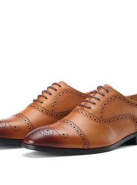 高档隐形码内增高皮鞋男鞋真cm8商皮务正装365小36布洛克雕花牛津