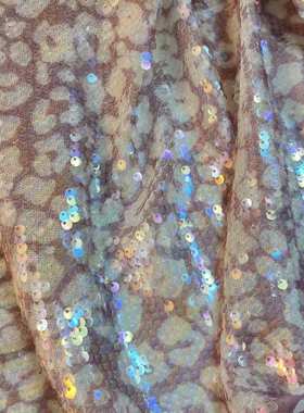 夏季珠片绣服装绣花布 2024定制新款蕾丝高定绣花布sequin fabric