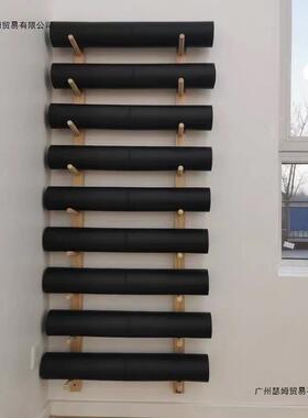 实木瑜伽垫收嵌入式壁挂子家用置物架健身架ALsj5896房器材多层挂