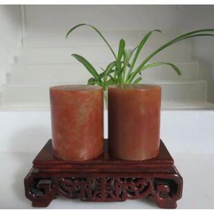 4*4*5CM大印圆形章寿山红石印章练习章料书法篆刻印石章料闲章