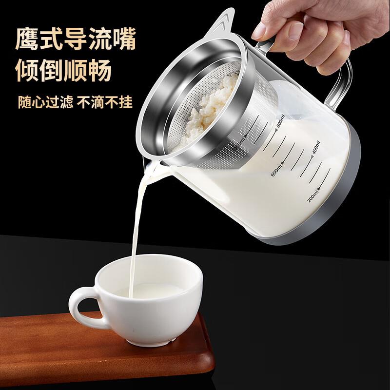 家用过滤量杯304不锈钢豆浆过滤壶网筛漏勺厨房滤网果汁壶隔渣杯