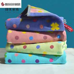 四叶草系列纯棉双面洁面毛巾 肥猪先森品牌柔软不掉毛家用毛巾