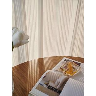 9V7T窗帘2022年新款 透光不透人雪纺白色纱客厅阳台条纹竖百叶纱帘